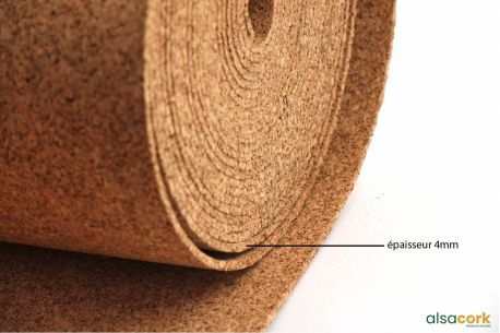 Rouleau de liège standard pour isolation thermique et phonique - Vue 4mm texture