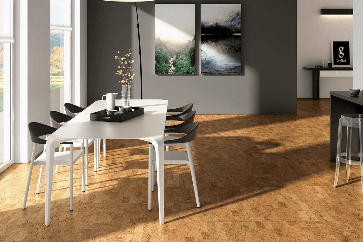 Parquet collé en liège